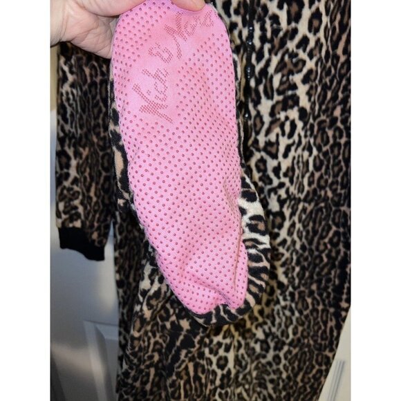 NICK & NORA Womens Leopard Print Footie Pajamas Cheetah One Piece Sz Small - Picture 8 of 12